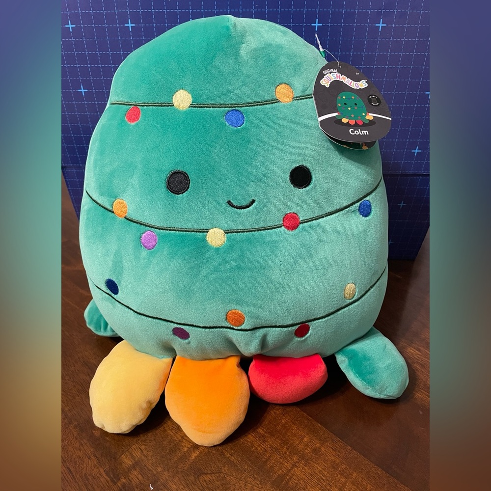 Squishmallow 12” COLM Green Christmas Tree Octopus Holiday SELECT SERIES NWT